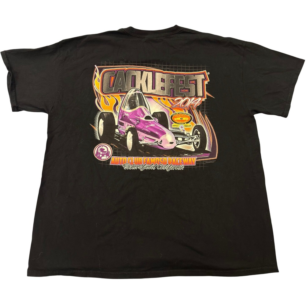 Cacklefest 2014 Auto Club Gildan T-Shirt Mens XL Black Famoso Raceway Hot Rod